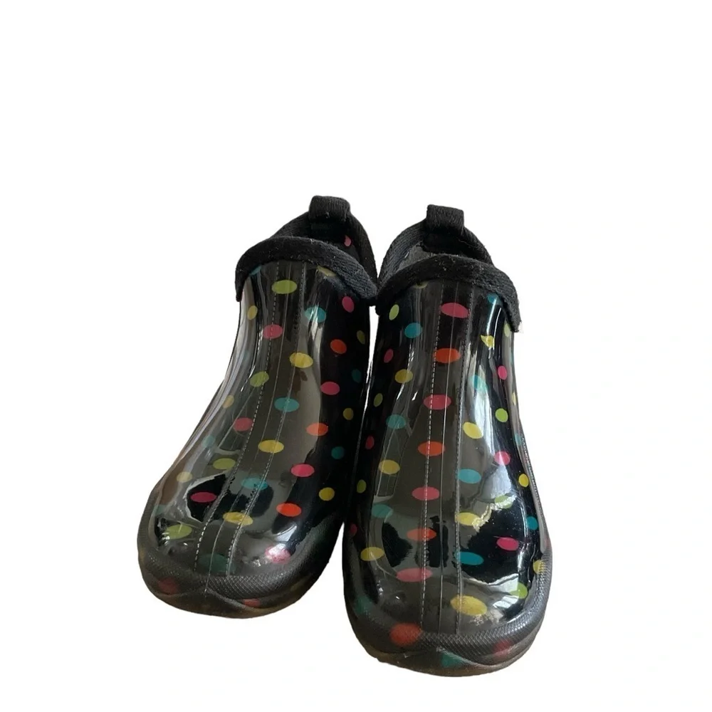 CAPELLI of NEW YORK Short Multi Color Polka Dot Rain Boot - Size 6‎